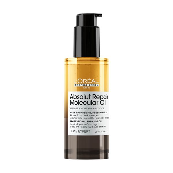 Олія двофазна для відновлення пошкодженого волосся  Bi-Phase Oil Absolut Repair Molecular Serie Expert L`Oreal Professionnel