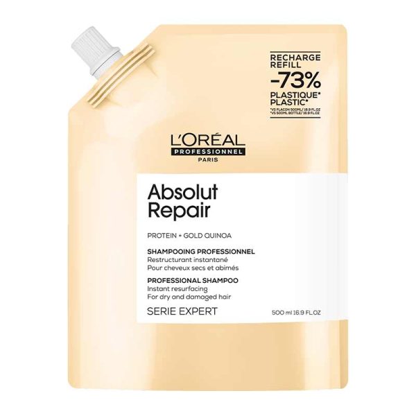 Шампунь для відновлення сухого або пошкодженого волосся Absolut Repair Gold L'Oreal Professionnel (рефіл формат)