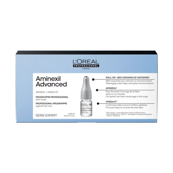 Засіб проти випадіння волосся 10*6мл (лосьон в ампулах) Aminexil Advanced Serie Expert L`Oreal Professionnel