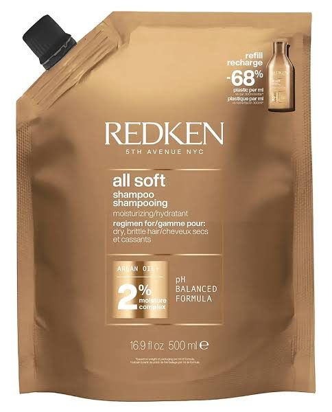 Зволожувальний шампунь Redken All Soft Shampoo для сухого та ламкого волосся, (рефил) 500мл