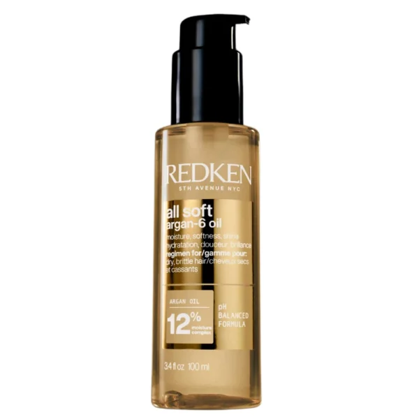Олійка з арганом для блиску сухого та ламкого волосся Redken All Soft Argan-6 Multi-Care Oil ,100мл