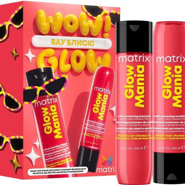 Набір Matrix Glow Mania для всіх типів фарбованого волосся Шампунь 300 мл + Кондиціонер 300 мл