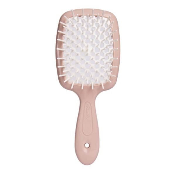 Великий плаский гребінь для волосся Janeke Superbrush Бежевий з білим