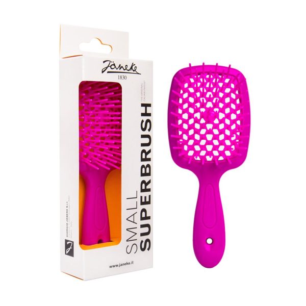 Маленький  плаский гребінь для волосся Janeke Small Superbrush малинова