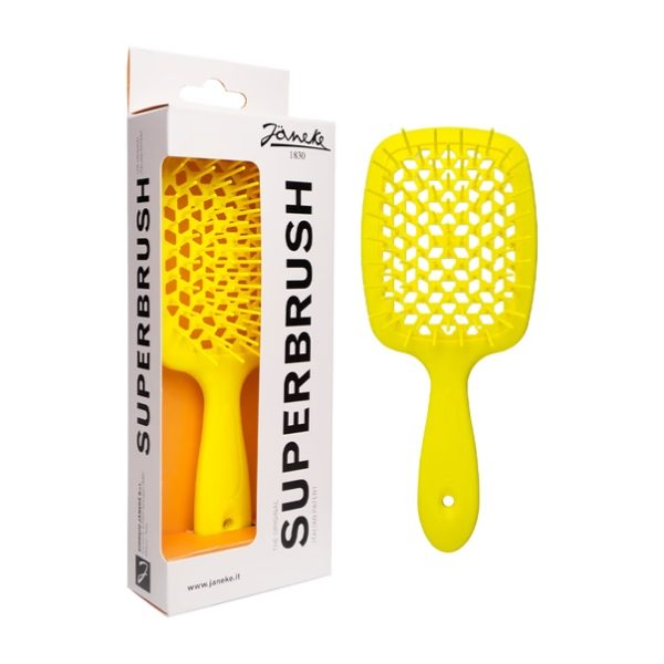 Великий плаский гребінь для волосся Janeke Superbrush Жовта